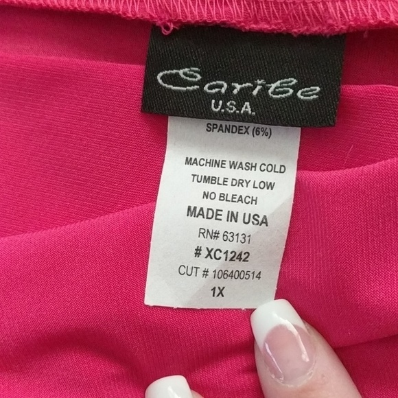 🆕️ Caribe off shoulder blouse sz 1X pink NWT *Firm * women's - Picture 3 of 5